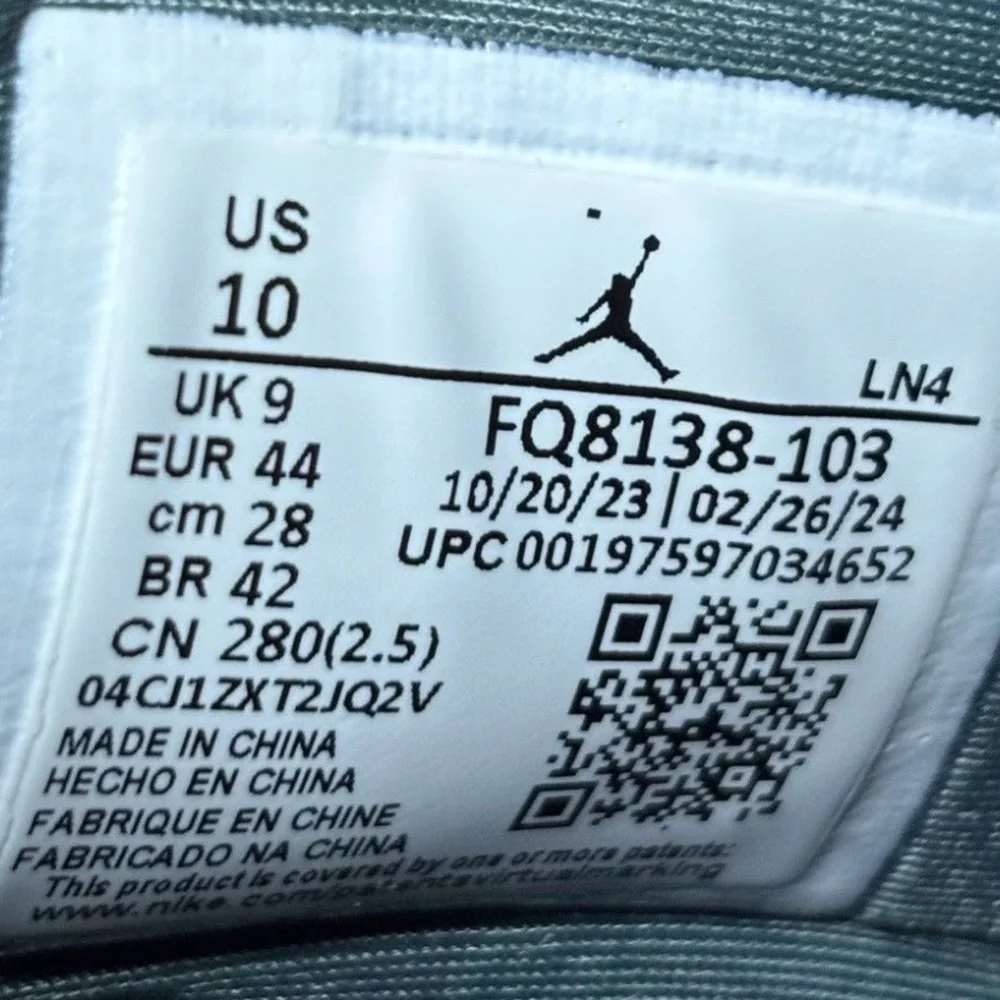 Jordan 4 Retro Oxidized Green 2024 Size 10